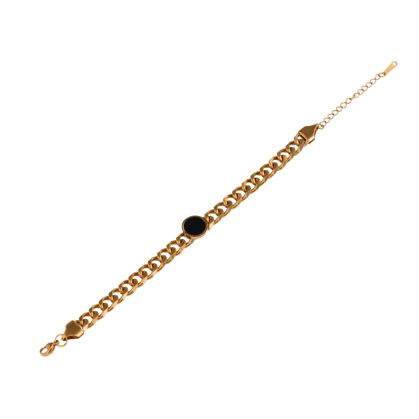 Gold Black Chain Bracelet