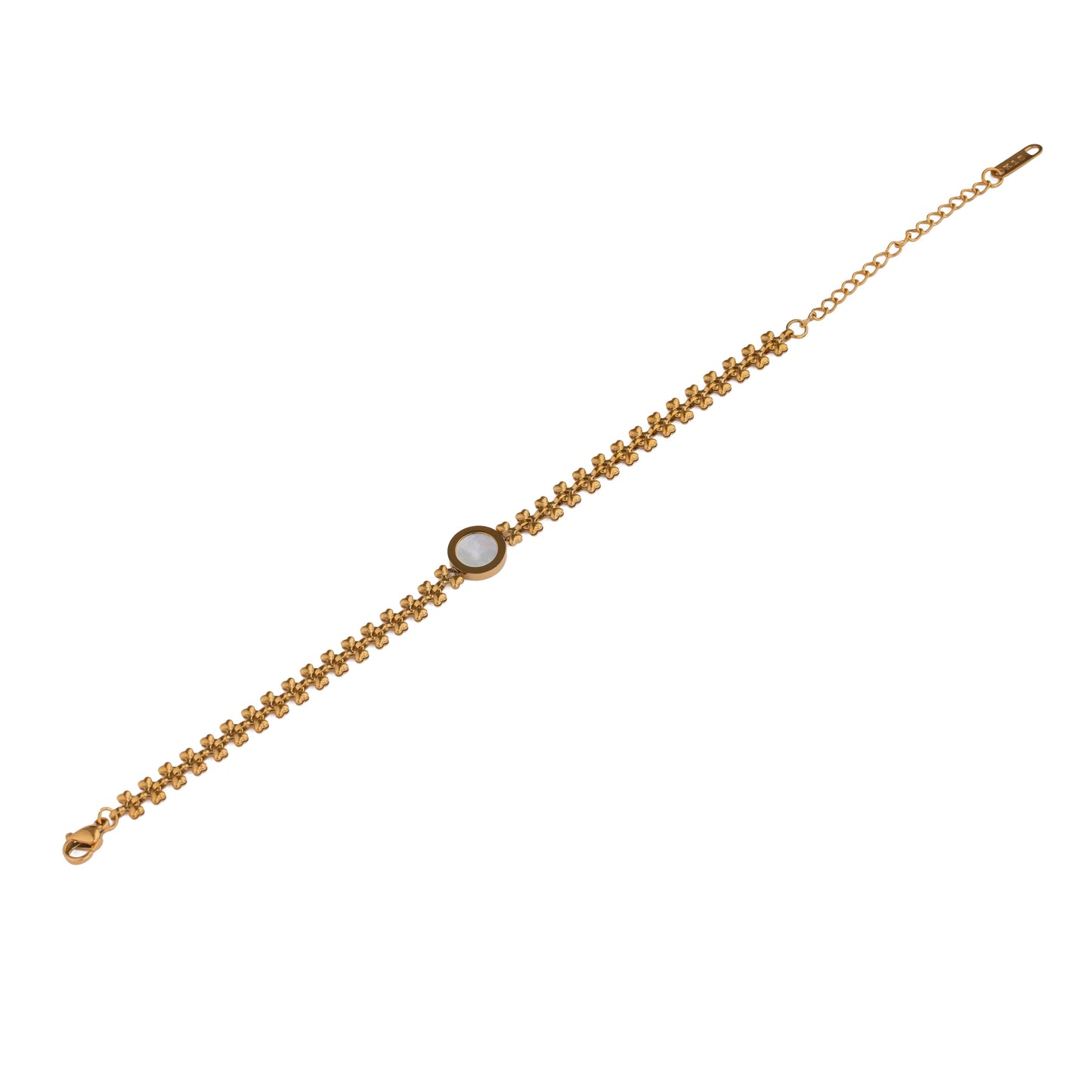 Gold White Round Bracelet