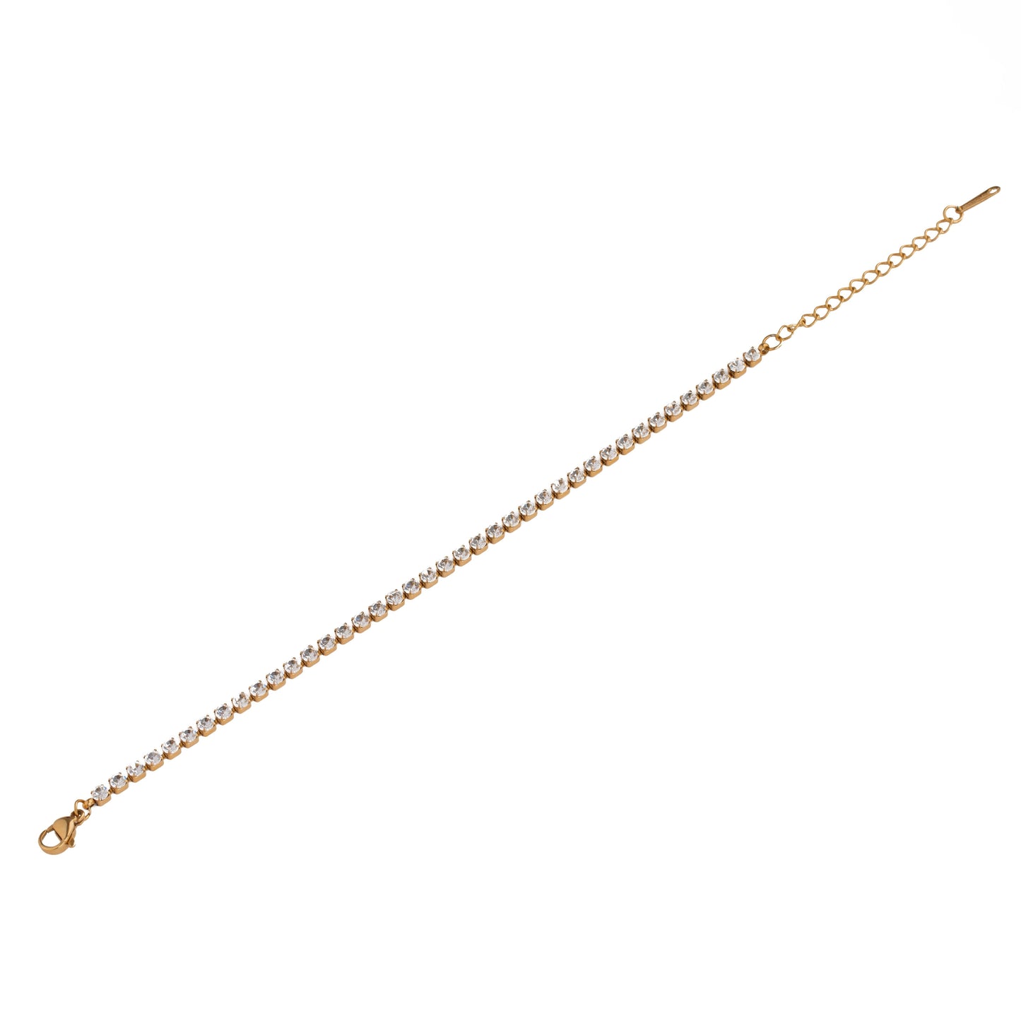 Gold White Crystal Bracelet