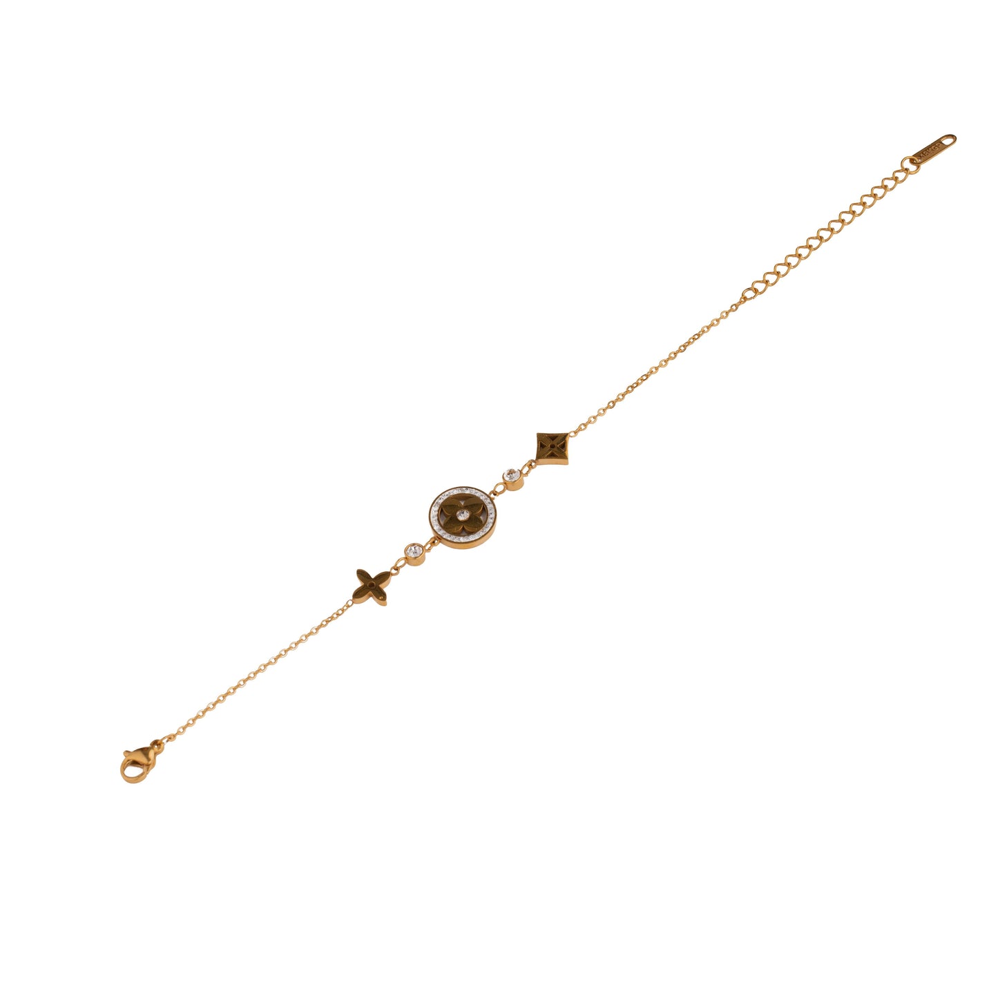Gold Crystal Flower Bracelet