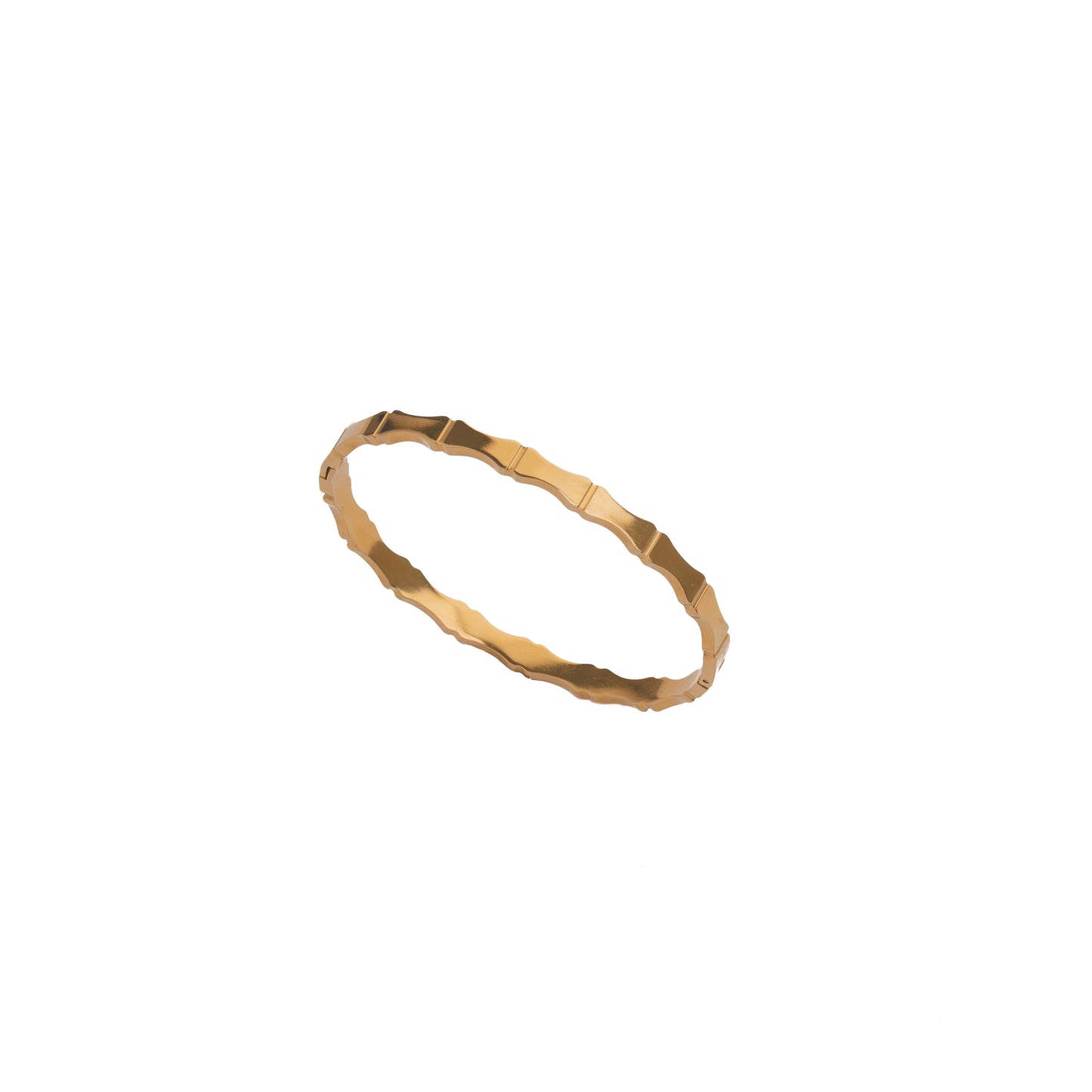 Gold Geometric BangleBall Chain Bracelet