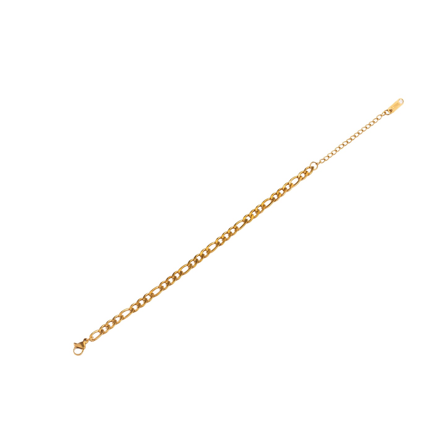 Gold Flat-Curb Irregular Link Bracelet