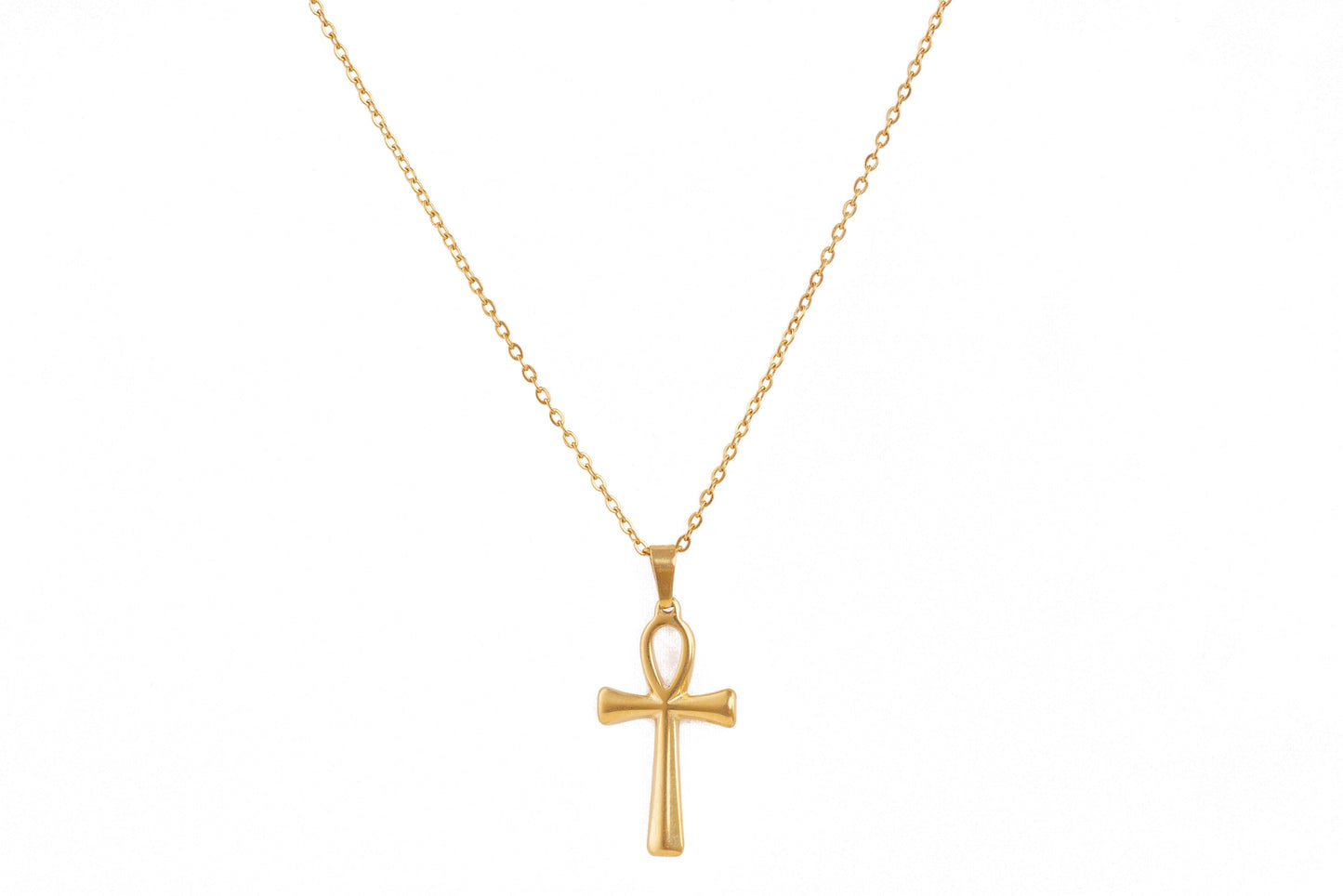 Gold Ankh Pendant Necklace
