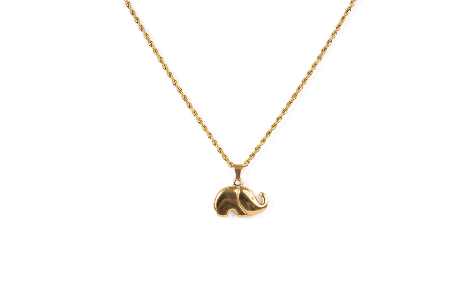 Gold Elephant Pendant Necklace