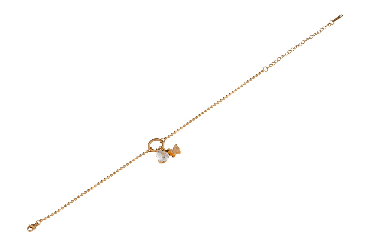 Gold Butterfly Charm Anklet