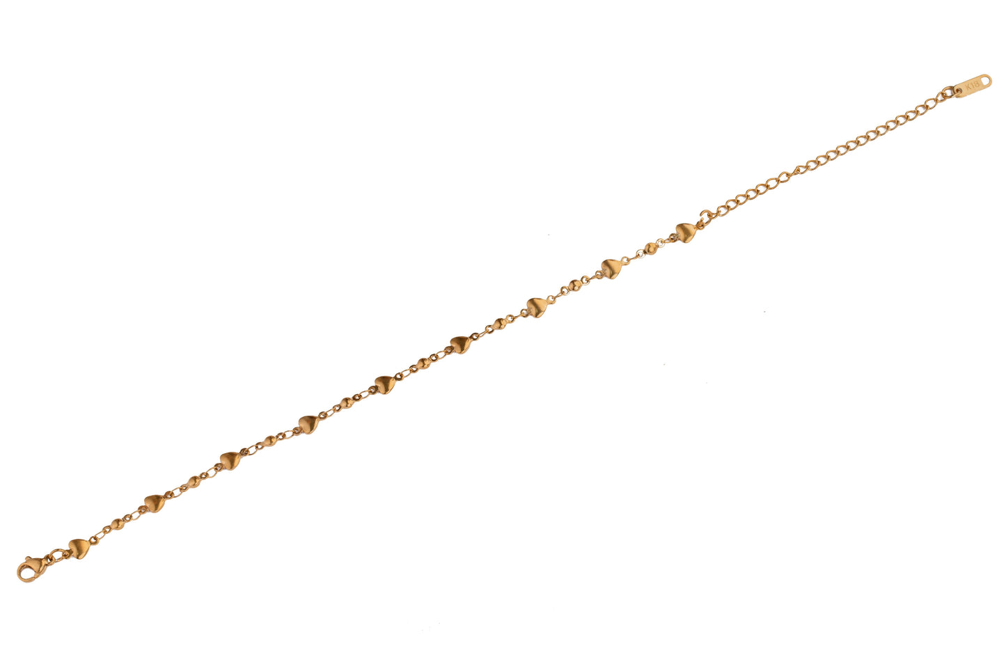 Gold Heart Chain Bracelet 