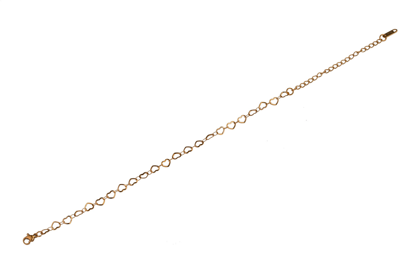 Gold Heart Chain Bracelet 