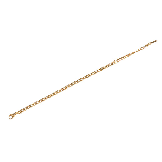 Gold Flat-Curb Link Bracelet