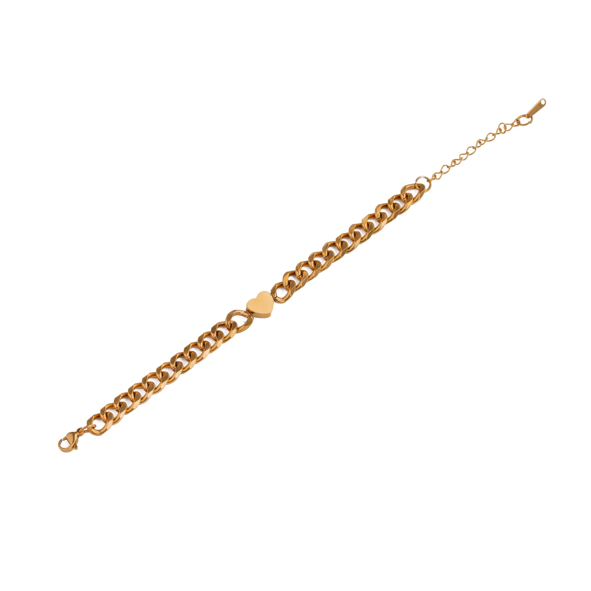 Gold Heart Chain Bracelet 