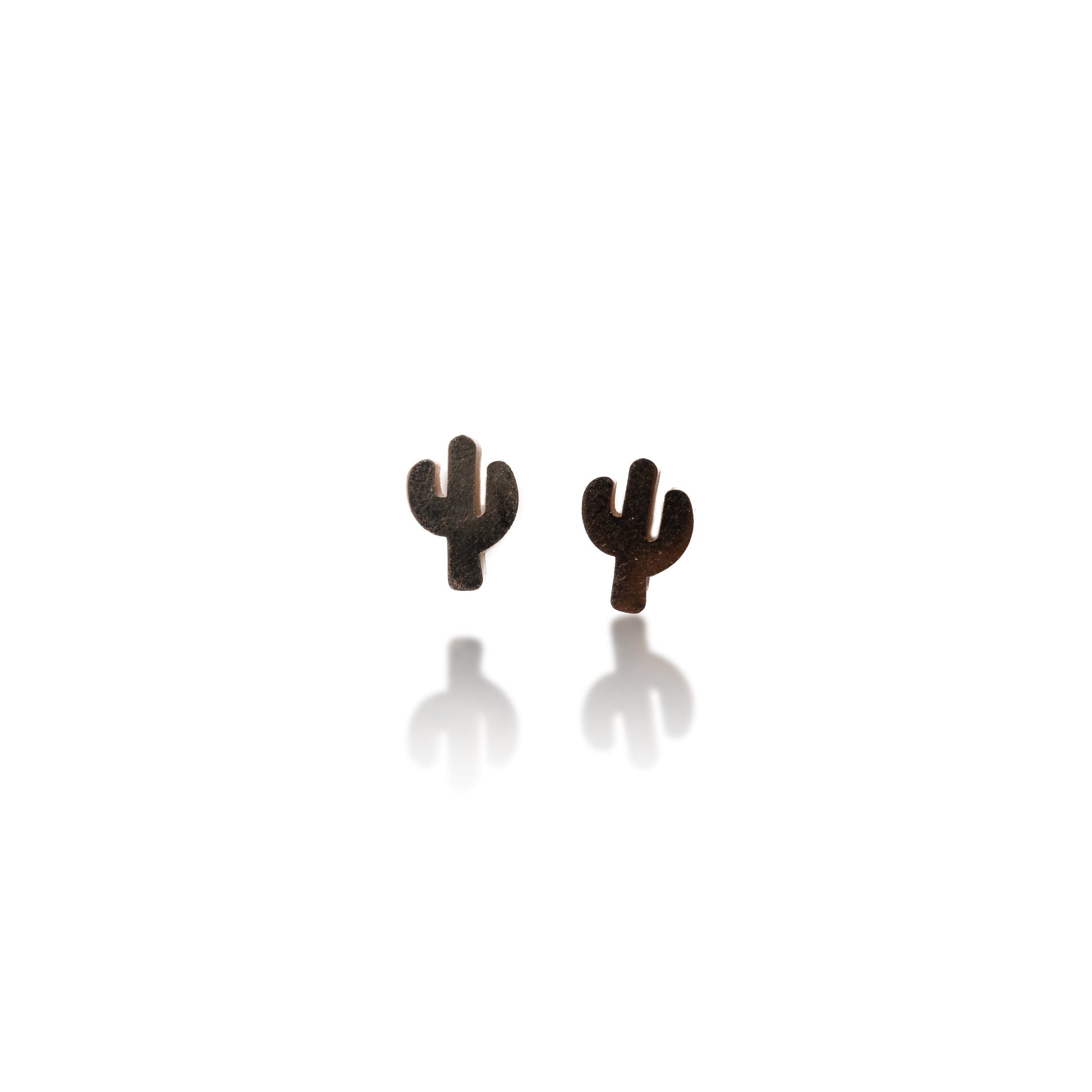 Gold Cactus Stud Earrings