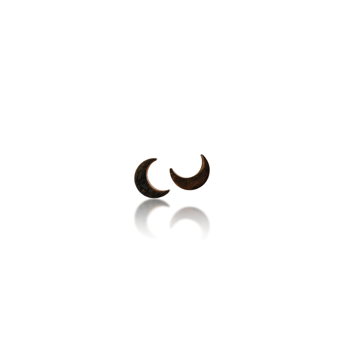 Gold Crescent Moon Stud Earrings