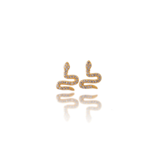 Gold Snake Stud Earrings