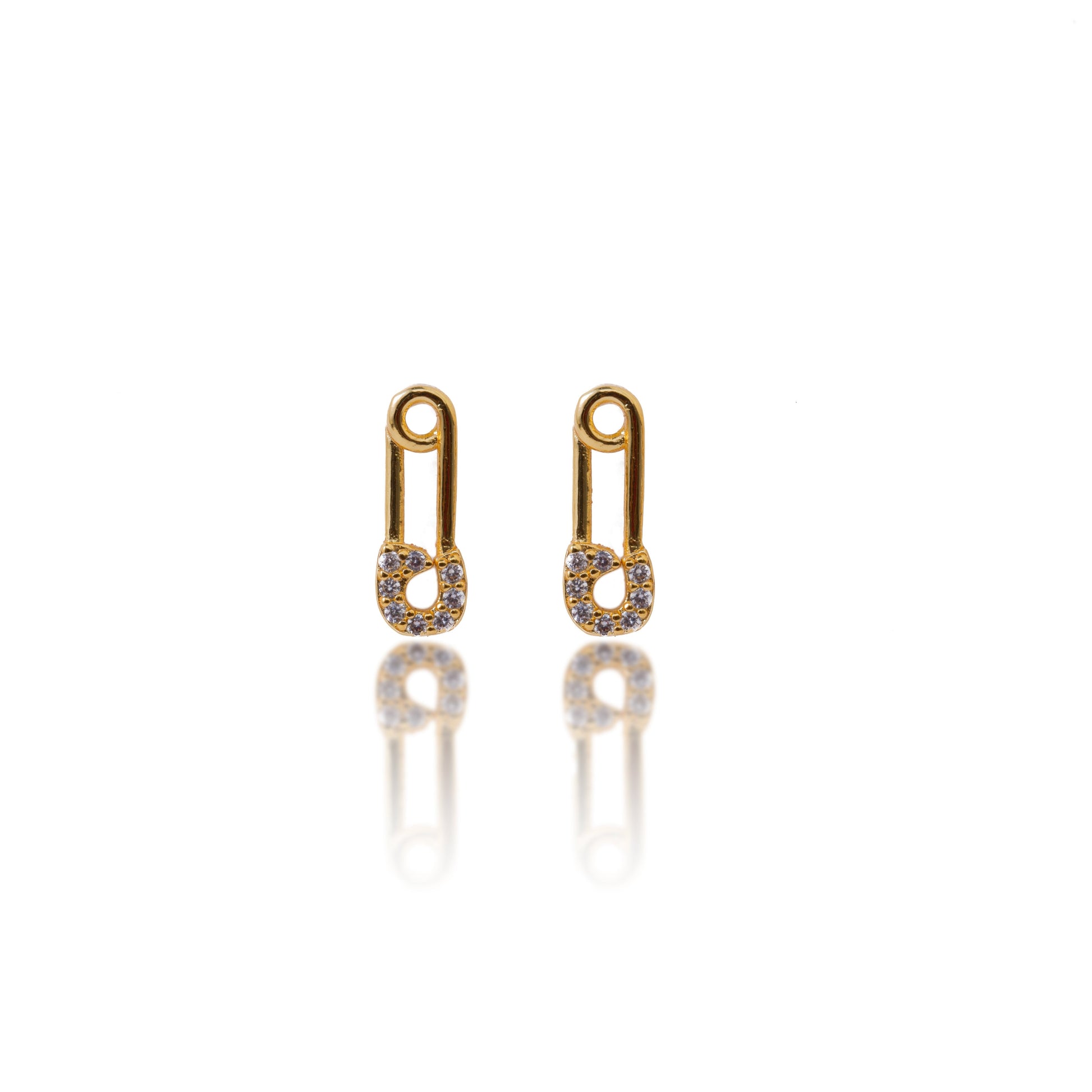 Gold Pin Stud Earrings