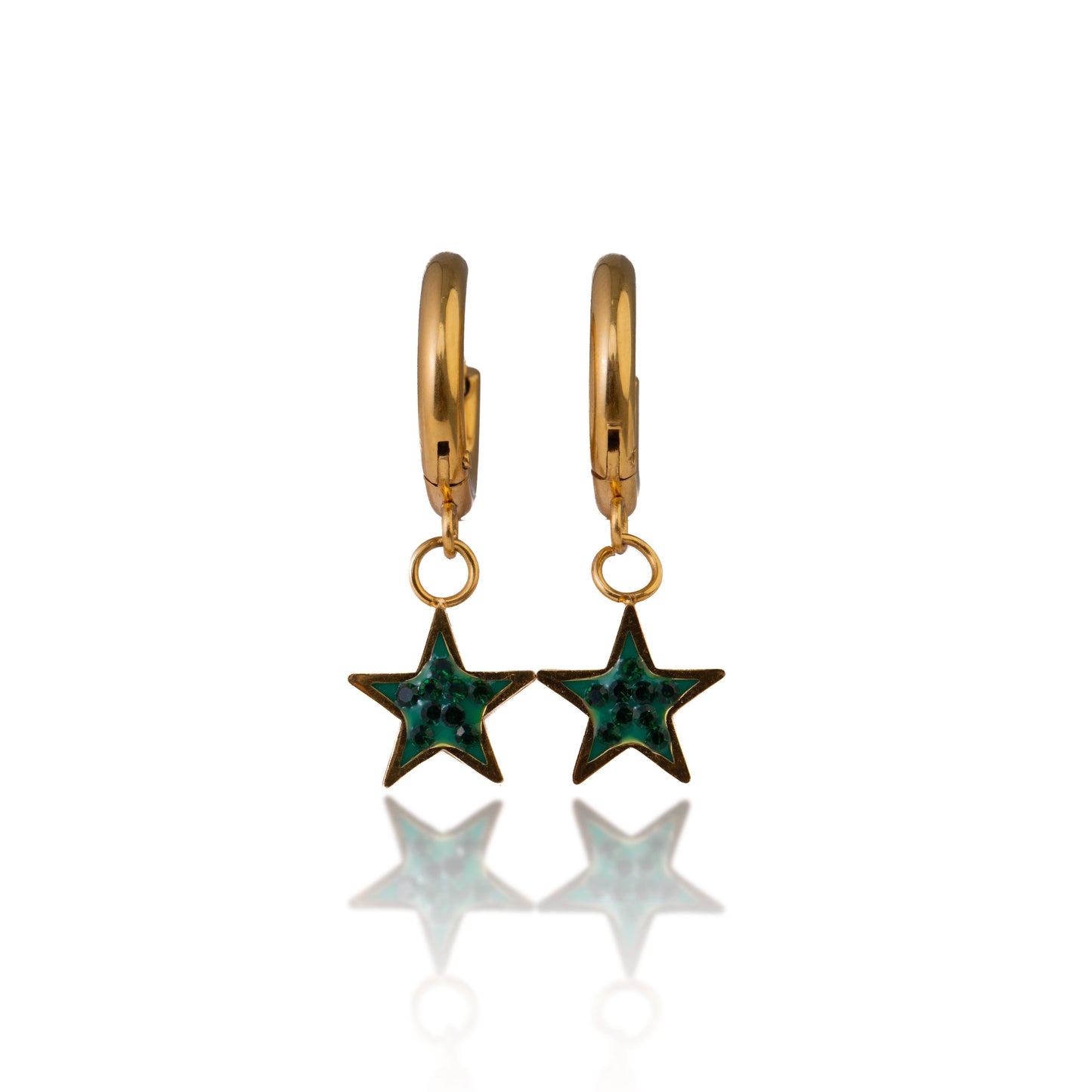 Gold Star Hoop Earrings