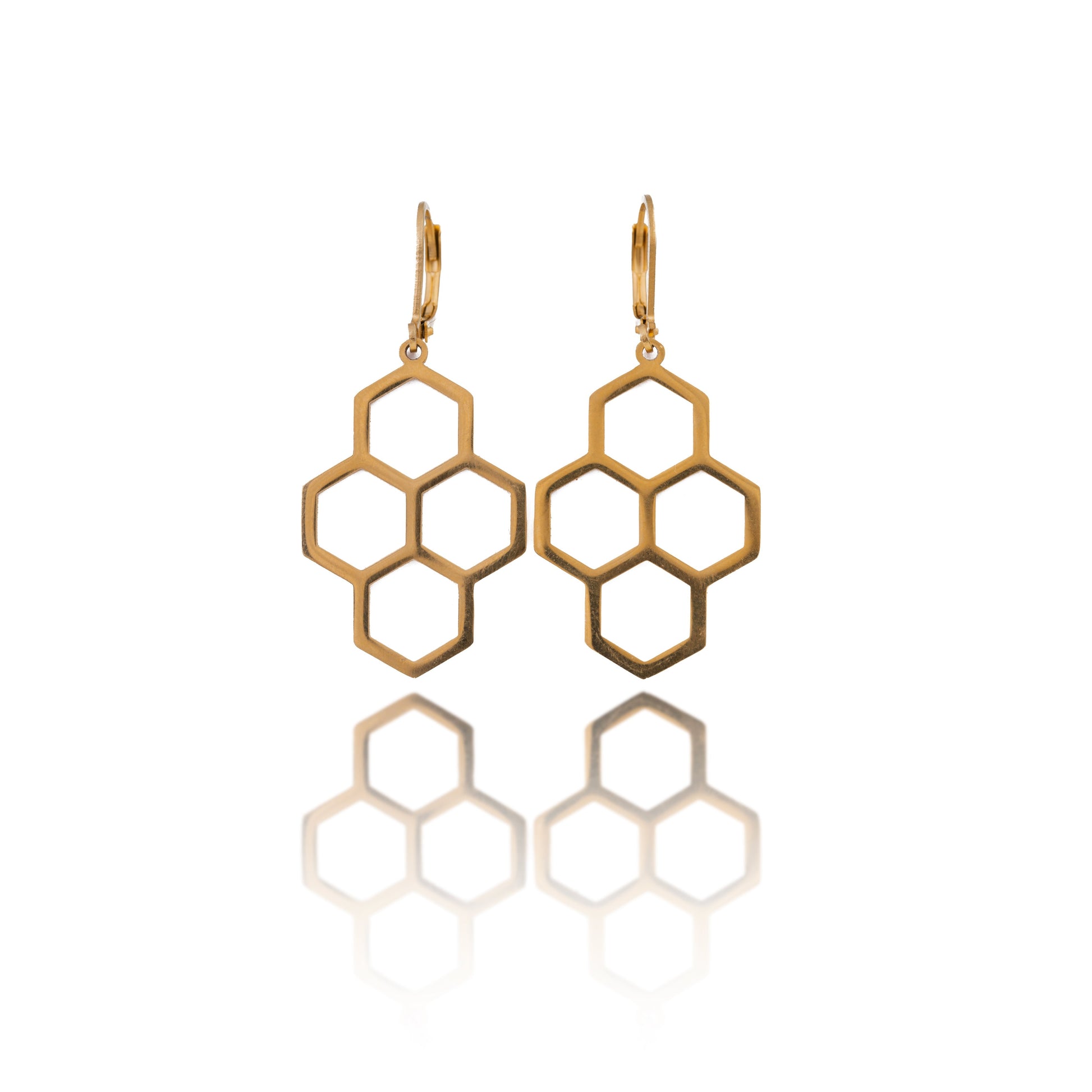 Gold Honeycomb Hoop Earrings