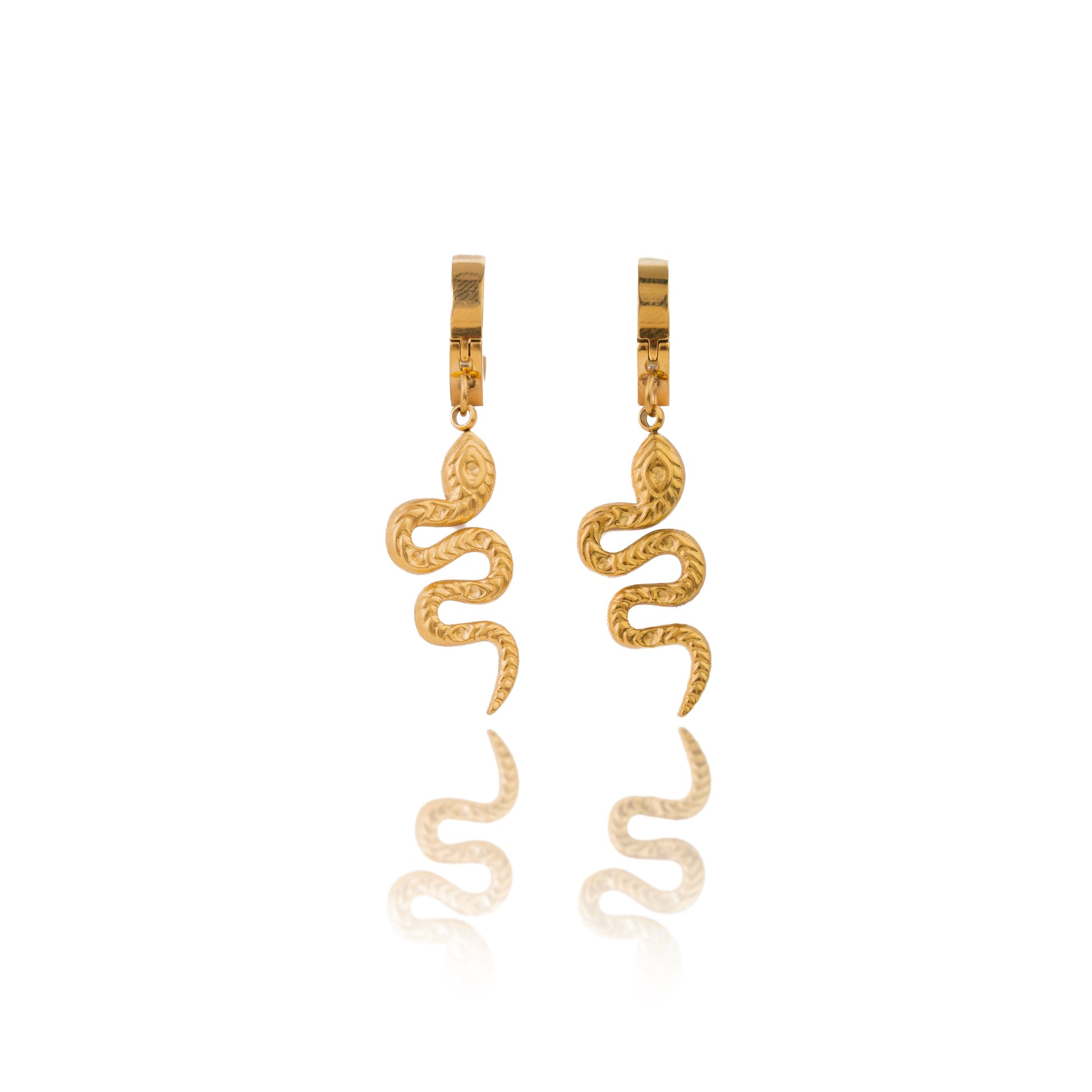 Gold Snake Hoop Earrings