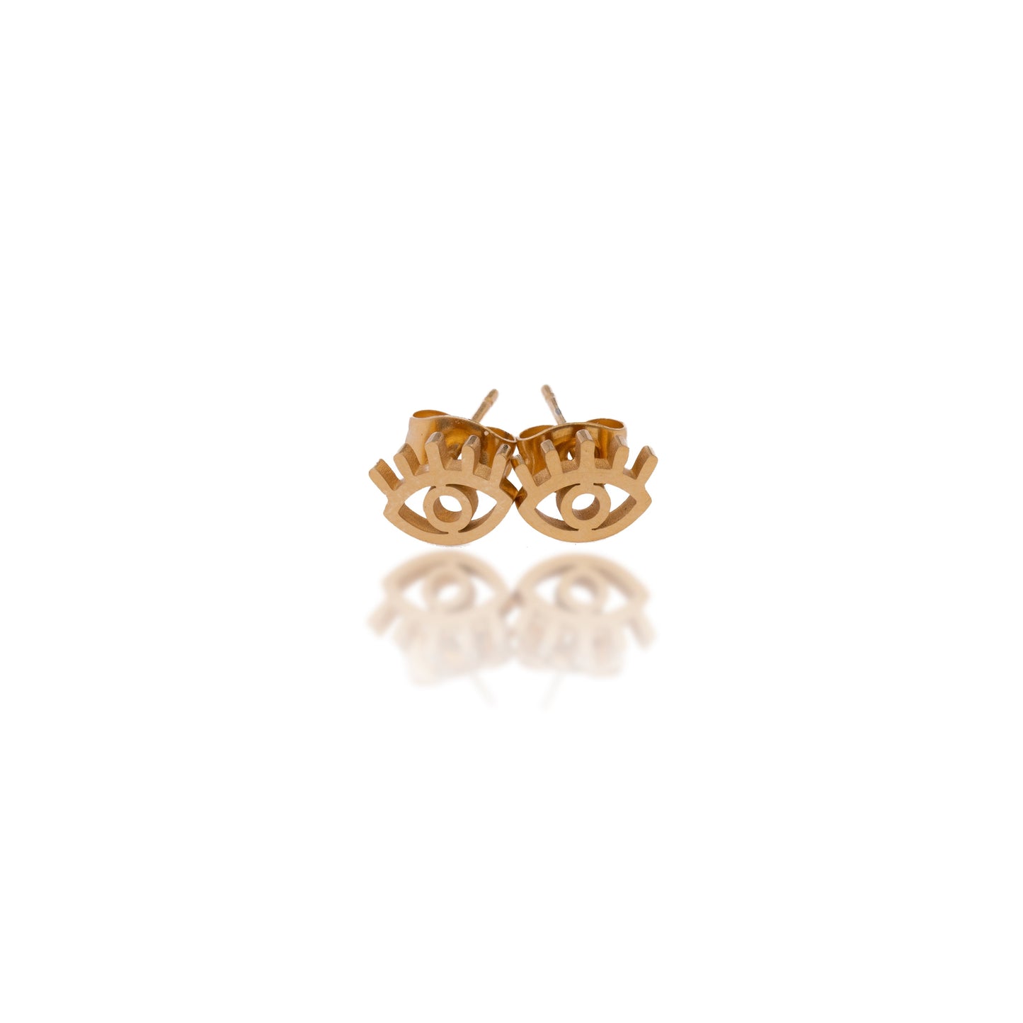 Gold Eyes Stud Earrings