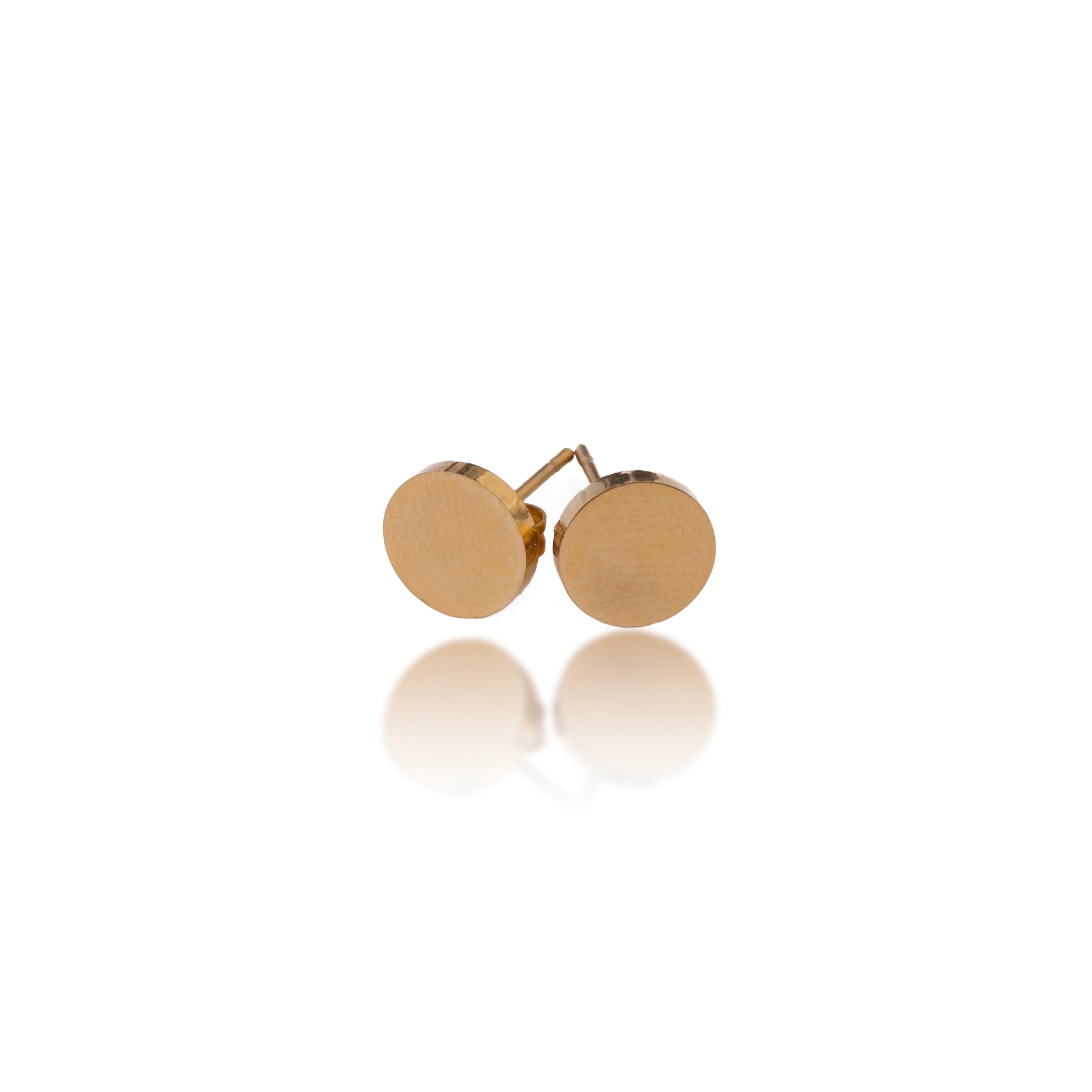 Gold Round Stud Earrings