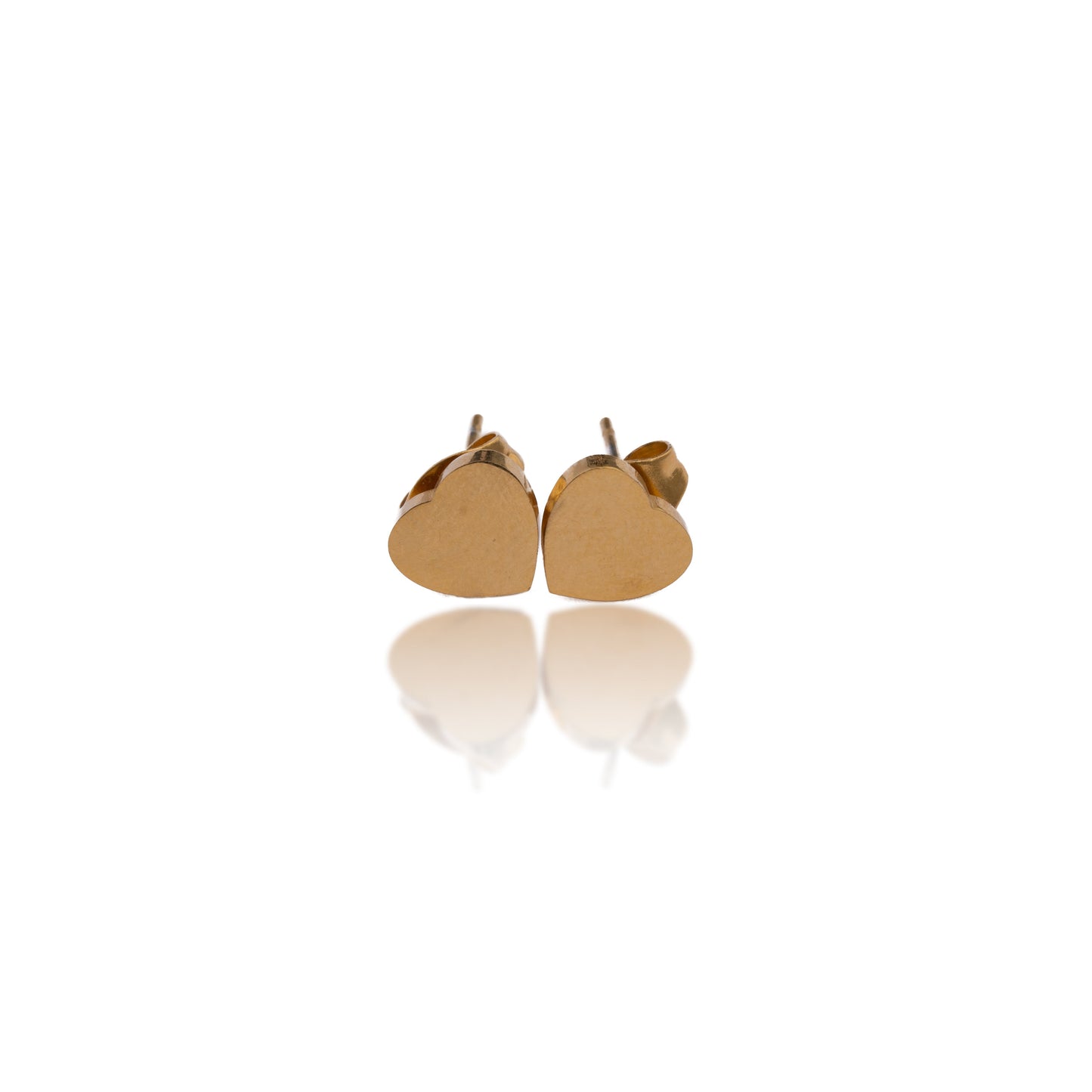 Gold Heart Stud Earrings