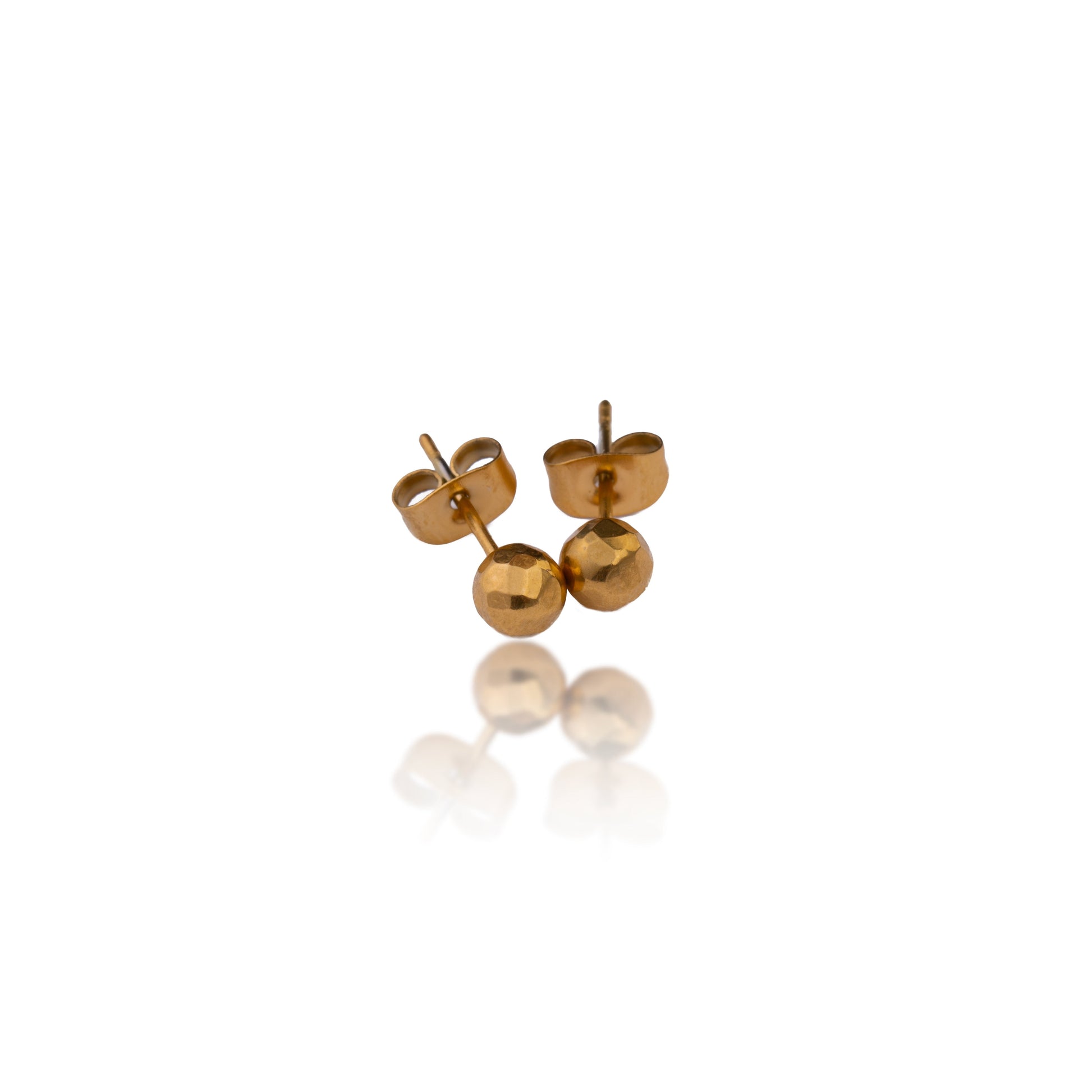 Gold Ball Stud Earrings