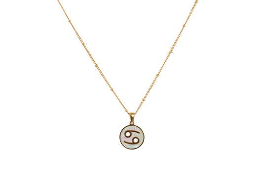 Gold Cancer Pendant Necklace