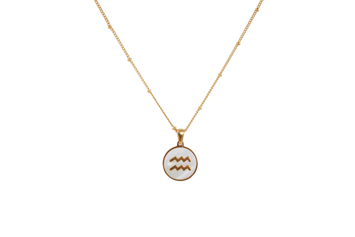 Gold Aquarius Pendant Necklace