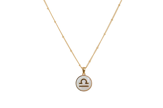 Gold Libra Pendant Necklace