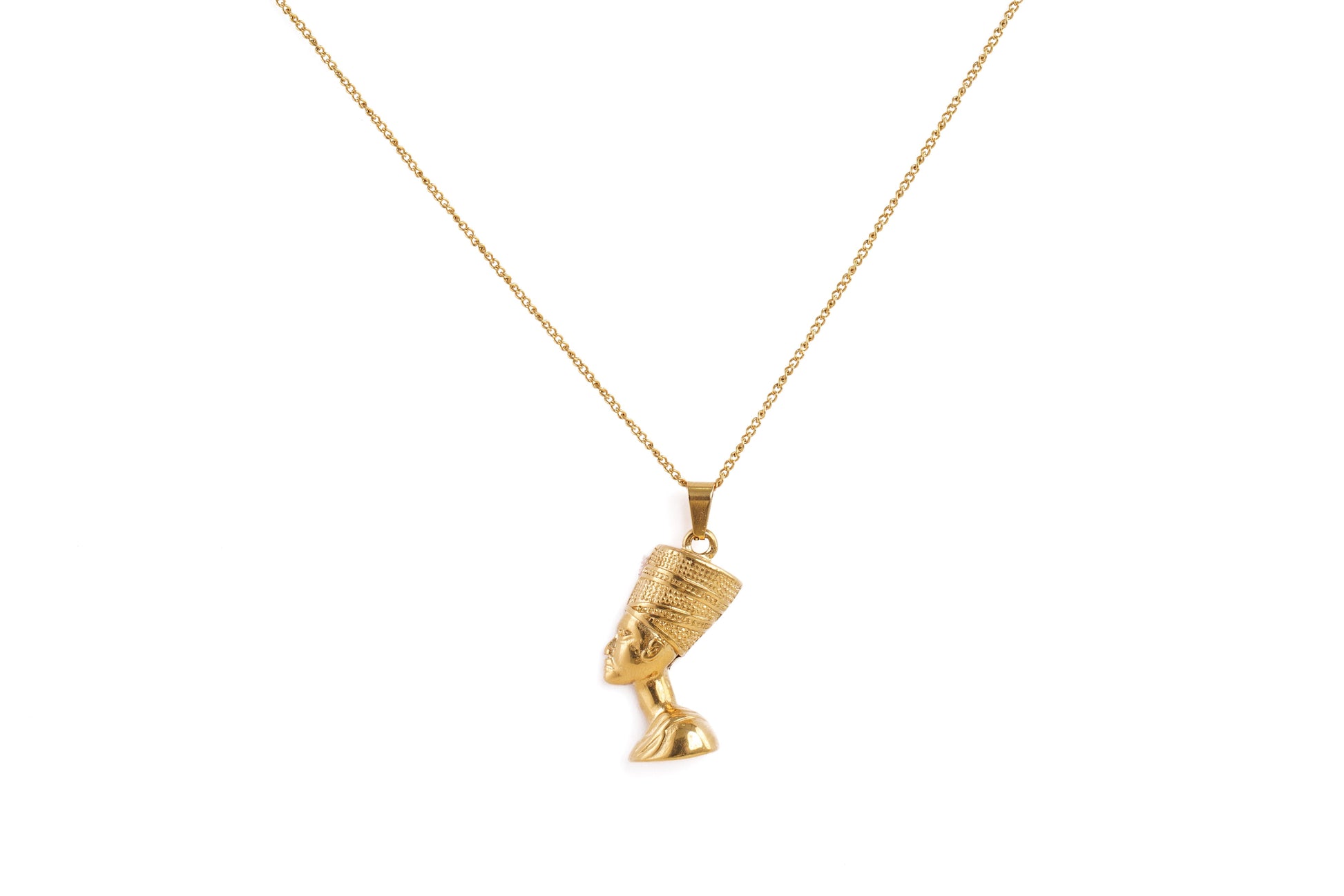 Gold Queen Nefertiti Pendant Necklace