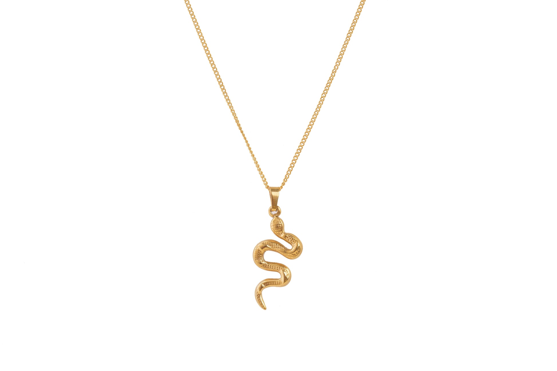 Gold Snake Pendant Necklace