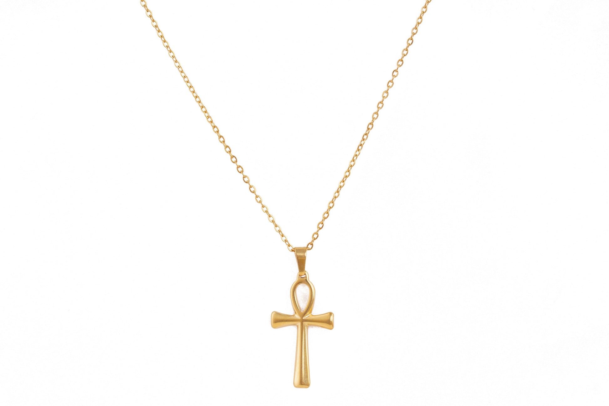 Gold Ankh Pendant Necklace