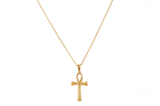 Gold Ankh Pendant Necklace