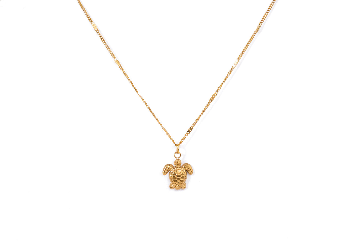 Gold Turtle Pendant Necklace