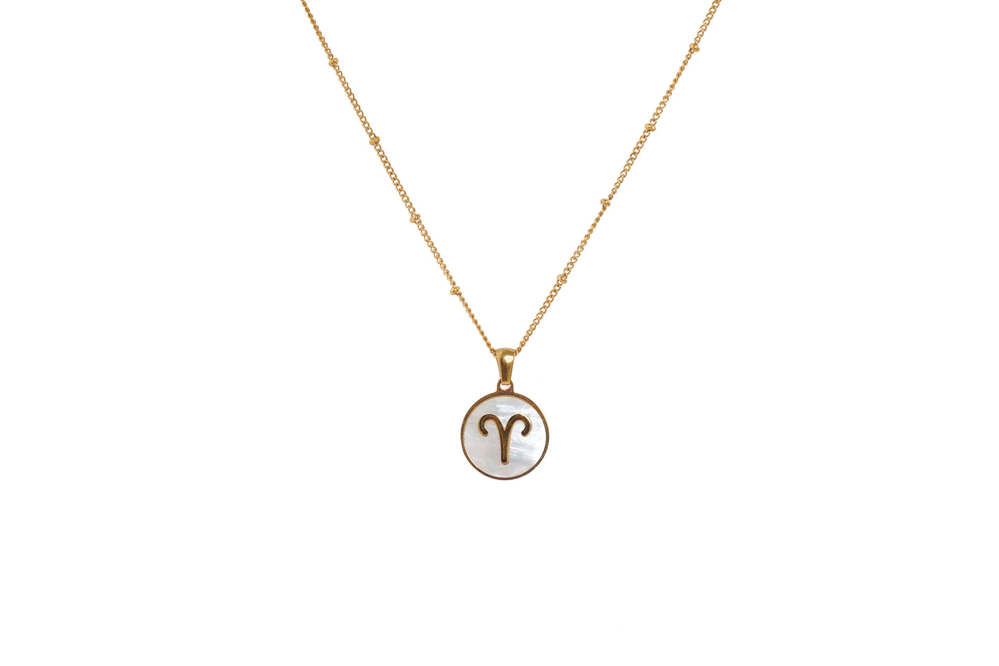 Gold Aries Pendant Necklace